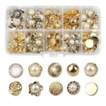 100 Pièces Boutons de Perle Artificielle,bouton doré pour Pulls,Manteaux,Costumes,Chemises,Vêtements 10-12mm