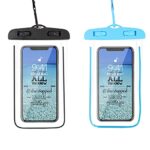 2 pièces Pochette Etanche Smartphone, Accessoires De Plage éTanches Universels Ipx8, Pochette Etanche pour Iphone 13, 12, 11 Pro/Xs/Xr/7/8, Huawei Sumsung (Noir+Bleu)