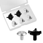 7 Pièces Vis de Casque Moto, Vis de Visière de Casque de Moto Vis pour Visière de Casque Accessoires pour Casque de Moto (Noir, Argent)
