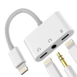 Adaptateur iPhone Jack(3 en 1)Lightning vers 3.5 mm Prise Accessoire Certifié Apple MFI Double Ecouteur Adapter Chargeur Cable Casque Voiture AUX Audio Câble pour 14 13 12 11 Pro Max 7 8 X Ipad 2 Air