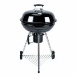 Alice's Garden - Barbecue charbon de bois Ø57cm - Georges - Noir émaillé. barbecue avec aérateurs. émaillé. fumoir. récupérateur de cendres