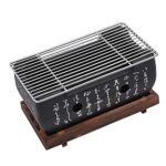 Amusingtao Mini barbecue de table au charbon de bois japonais, plaque de barbecue, réchaud de cuisson portable, accessoires de table de fête