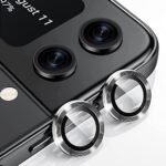 AnnhanT Caméra Protecteur pour Samsung Galaxy Z Flip 4 Caméra, [Bague individuelle en métal sans Bulle Anti-Rayures] Protection de Lentille pour Samsung Galaxy Z Flip 4 [1 Pièces] - Argenté