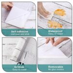 Arthome Blanc Gris Bois Papier Peint 44cmx6m Peel and Stick Contact Papier Vinyle, Décoratif pour comptoir, armoire, surface de meuble et revêtement mural,Facile à nettoyer et amovible