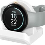 Austuo Slicon Stand pour Google Pixel Watch, Antidérapant Silicone Chargeur Stand Accessoire avec Fente de Gestion des Câbles - Blanc [Câble de Charge Non Inclus]