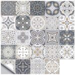 Autocollants de Carreaux muraux, Autocollant Sol carrelage Mural Stickers DIY Carreaux Decals pour la Cuisine Salon Salle de Bain Décoration de la Maison (20 * 20cm) (48 PCS)