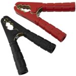 AЕRZETIX - C64646 - Lot de 2 Pinces/fiches crocodiles de batterie/démarrage 12/24V 300A - rouge (positif) noir (négatif) - protection en caoutchouc - voiture dépannage assistance auto-moto