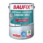 BAUFIX Revêtement synthétique liquide Sols gris moyen, mate, 5 litres, Peinture sol & béton, Peinture respirante pour intérieur et extérieur, pour béton/chape/ciment