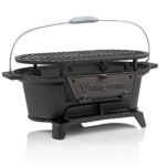 BBQ-TORO Barbecue en Fonte avec Grille de Cuisson | 50 x 25 x 23 cm | Grill de Camping au Charbon de Bois Style Hibachi