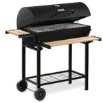 BBQ-Toro Barbecue au charbon de bois avec couvercle - Diamètre : 80 x (L) 42 cm - Chariot de barbecue au charbon de bois de qualité supérieure - Avec thermomètre, grille de maintien au chaud