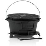 BBQ-Toro Barbecue en fonte avec grille | 32 x 33 x 18 cm | Hibachi Style Charcoal Camping Grill