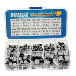 BOJACK 10 Valeurs 180 Pièces 1 uF ~ 1000 uF SMD Kit d'assortiment de condensateurs électrolytiques en aluminium