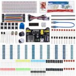 BOJACK 37 valeurs 480 pièces Kit amusant de composants électroniques avec module d'alimentation, fil de raccordement, potentiomètre de précision, compatible avec STM32, Raspberry Pi, Arduino