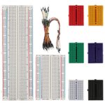 BOJACK Breadboard Kit Planche à Pain sans Soudure 1 Pcs 830 Points d'attache & 1 Pcs 400 Points d'attache & 6 Pcs 170 Points d'attache & 65 Pcs Fils de Cavalier de Planche à Pain (4 Valeurs 73 Pcs)
