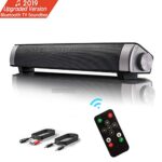 Barre de Son, Haut-Parleur, Bluetooth TV Soundbar stéréo Filaire HD Audio, Cinéma Maison de Son pour PC, téléphone Portable, Tablette, Son Puissant, Support RCA/AUX, avec télécommande
