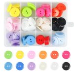 Bohoary 120 Pièces 20mm Résine Ronds Boutons Mercerie,Bouton Couture,Boutons Mercerie Enfant,Bouton De Chemise,Boutons Colorés Artisanat Bouton Rond Pour Activités de Loisirs créatifs,Tricot(2 Trous)