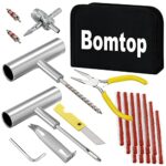 Bomtop Kit Réparation Pneu Tubeless, Meche Pneu crevaison Kit de réparation de Pneu pour Voitures, Moto, VTT, Jeep, SUV, Réparation de Pneu Plat Outillage de réparation des pneus