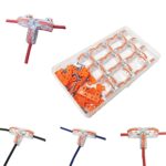 Borne Connexion Electrique, CTRICALVER 12 pcs Type T Connecteur de Fil Compact, Conducteur Compact Fil Connecteurs Ressort Bornier vis, Nylon