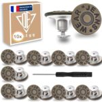 Bouton Jean 10 Pièces, DuEgg Bouton Jean Amovible, 17mm Métal Bouton de Jean, Bouton Jeans Remplaçable, Facile à Installer, DIY