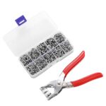 Boutons-Pression en Metal,Boutons-Pression avec Pinces,Attaches Pression à Œillets,100 Ensembles Boutons-Pression Sans Couture Outils de Bricolage Accessoires de Couture Maison