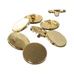 Boutons à œillets plats en métal doré brillant 10 mm, 15 mm, 20 mm (10 pièces)