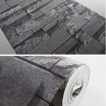 Brique Empilée 3D Papier Peint en Pierre Revêtement Mural Revêtement PVC Fond De Mur De Brique Gris pour Salon 5.3 Gris Foncé
