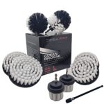 Brosses nettoyage voiture pour detailing auto interieur, tapis, sièges, moquette, kit de brosses visseuse durable rotative à poils souples premium adaptable pour toute perceuse electrique sans fil
