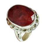 CELCIA JEWELRYBague en pierre précieuse rubis naturel 925 bijoux faits à la main en argent sterling pour femme pierre de naissance taille 7