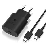 Chargeur Rapide 25W + Cable USB-C USB-C Compatible avec Samsung S23/S23 PLUS/S23 ULTRA/S22/S22 PLUS/S22 Ultra/Z Flip 4/Z Fold 4/S21 FE/S21/S21 PLUS/S21 ULTRA/S20 FE/S20/NOTE 20/A53/A52 Phonillico®