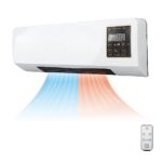 Climatiseur Mural Portable, Ventilateur De Refroidissement et de Chauffage 1800 W Avec Télécommande, Mini Climatiseur Avec Vitesse Du Vent Réglable À 3 Vitesses, Technologie de Chauffage en Céramique