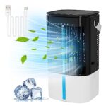 Climatiseur Portable, Climatiseur Mobile 1L, 4 en 1 Refroidisseur D'air, 90° Oscillation, 3 Vitesses de Ventilateur, 2 Modes de Brumisation