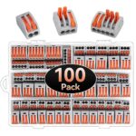 Connecteur de Fil Compact, Preciva 100pcs Connecteur Electrique, Connecteur d'écrou de Levier, Bornes de Connexion Automatique avec 50pcs 3 Trous/40pcs 2 Trous/10pcs 5 Trous