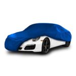 Cosmos - Housse de Voiture d'intérieur compatible avec les principales Moyennes Berlines, Tissu Élastique, Respirant et Anti-Poussière, Doublure Douce, Ajustement Serré, Blue