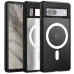 Cresee Coque Magnétique Google Pixel 7a, Étui Rigide Translucide Effet Mat avec Bords Flexibles en TPU [Compatible avec Magsafe] Housse de Protection Case pour Pixel 7a, Noir