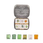 Csy Art Gallery Peintures aquarelles faites à la main - Couleurs unies métallisées - Coque métallique rétro portable - Ensemble de couleurs nacrées - Aquarelle professionnelle (Paradise)