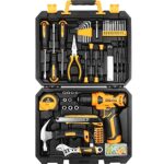 DEKO Caisse a Outil Avec Perceuse Visseuse Multifonction Sans Fil 8V, 126 Pièces Malette Outils complete, Ensemble d'Outils avec Perceusepour Réparation, Entretien et Travail