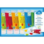 DJECO DJ08860 Tubes de Peinture au Doigt 6 Couleurs Multicolore