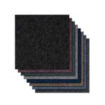 Dalles de tapis Basel | autoportantes | Robuste et facile d'entretien | Revêtement de sol pour bureau & maison | Poils bouclés de haute qualité (50 x 50 cm, bleu foncé)