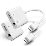 (Dernière version)Adaptateur iPhone,2 Pack Apple dongle Lightning vers prise jack 3,5 mm accessoire casque auxiliaire audio compatible avec iPhone 14/13/12/XS/7 8,prend en charge tous les systèmes iOS