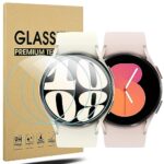 Diruite 4 Pièces Protection Écran pour Samsung Galaxy Watch 6/5/4 40mm Protecteur D'écran(Diamètre 37mm), HD Verre Trempé pour Samsung Galaxy Watch 6 40mm/Galaxy Watch 5 40mm/Galaxy Watch 4 40mm