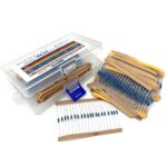 DollaTek Kit de résistance 1280 pièces 64 valeurs, 1 Ohm-10 M Ohm 1/4 W assortiment de résistances à film métallique avec boîte de rangement pour projets de bricolage