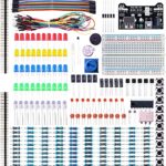 ELEGOO Fun Kit Composant Électronique Breadboard Câble Resistor Capacitor LED Potentiomètre, Kit d'apprentissage, Mega