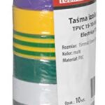 ERKO 10 unités de ruban d'isolation électrique multicolore 15 mm x 10 m, pour isoler les conduits, les câbles électriques on et pour le marquage des fils et des faisceaux pour la tension de 6kV.