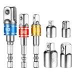 EVANCE Adaptateur Douille 1/2 3/8 1/4 Forets Hexagonale Adaptateur Set Clé d'écrou Reducteur Socket Adaptor Converter Clés à Rochet Embouts (Sliver)