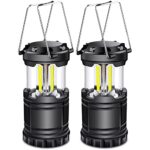 EXTRASTAR Lanterne Camping LED, Lampe Camping portable 350LM avec poignées en métal, pour Tente Camping Randonnée Pêche Cave etc, 2 pièces