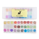 Ensemble de peinture aquarelle fabriquée à la main, 30 couleurs métalliques de voyage solide, palette de quart de palette, nail art, aquarelle, peinture diamant, calligraphie, illustrations, encre,