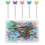 Épingles Couture,100 Pcs Papillon Epingles Couturiere Épingles à Quilter Tête Couture Accessoires de Couture Épingles de Couturière pour Quilting Bijoux Épingles à Quilter Tête Artisanat