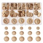 FEPITO fait à la main avec amour bouton en bois 15mm 20mm 25mm forme ronde boutons en bois pour la couture et l'artisanat décorations