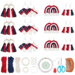 FREEBLOSSFREEBLOSS 24 ensemble Bricolage Macramé Bracelets et Boucles D'Oreilles Kit Kit de Fabrication de Bijoux Fait à la Main Macramé Décor Bijoux Faits à la Main Cadeaux