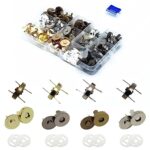 Fermoir Magnétique en Métal 18 mm, Bouton Pression de Qualité Supérieure, 40 Jeux de 4 Couleurs Élégantes, Couture Accessoires Mercerie pour Embellir et Sécuriser vos Bagages, Sacs, Vêtements, Vestes